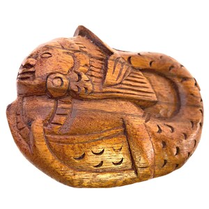 Mermaid Secret Puzzle Box | Hand Carved Wood Trinket Jewelry Stash Box | Unique Nautical Gift