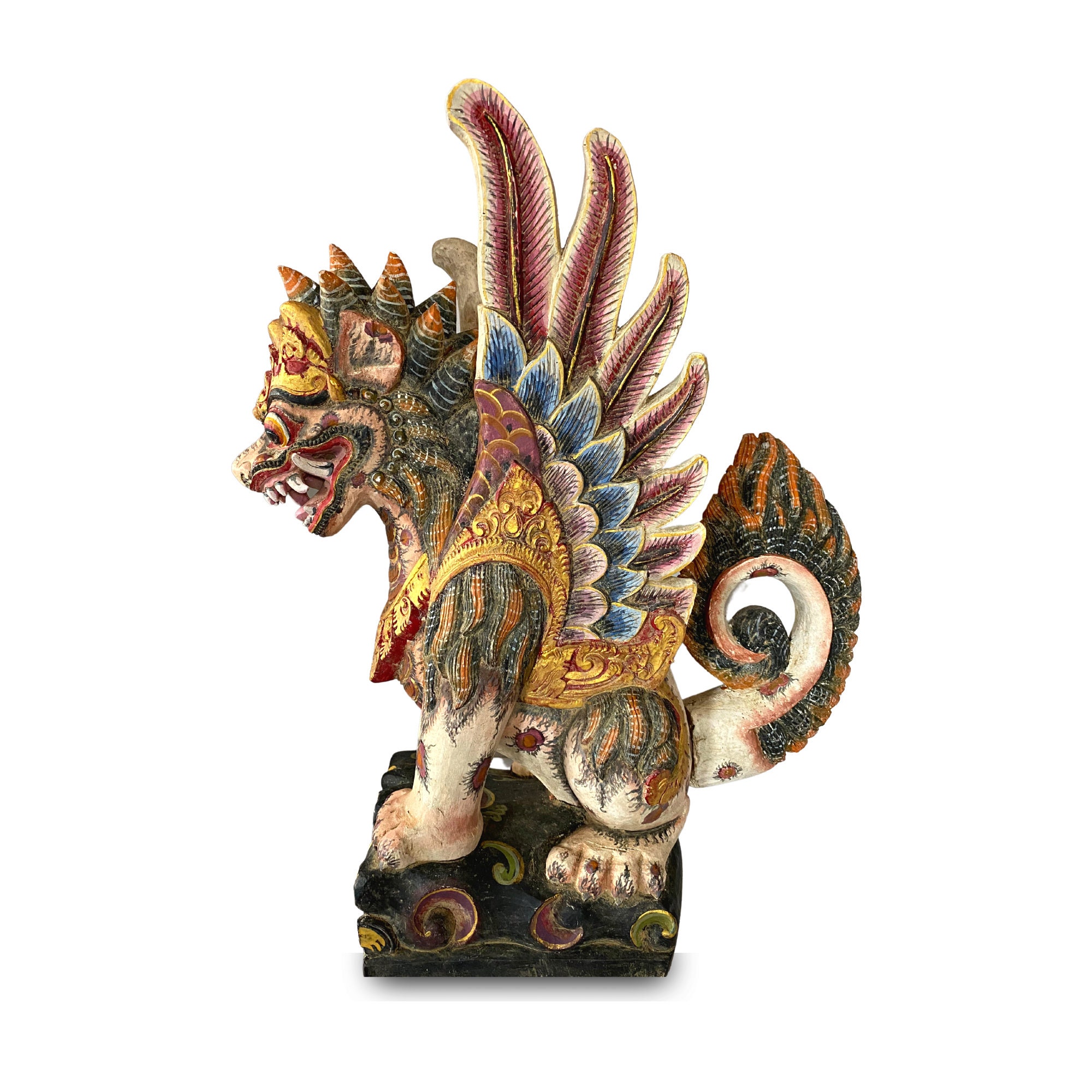 貴重物 バリ アジアン 「木製像オブジェ 祈り」