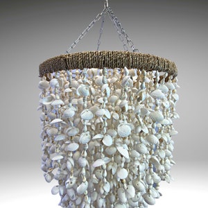 Shell Lamp Shade Pendant Natural Seashell Chandelier Bohemian Lampshade ...