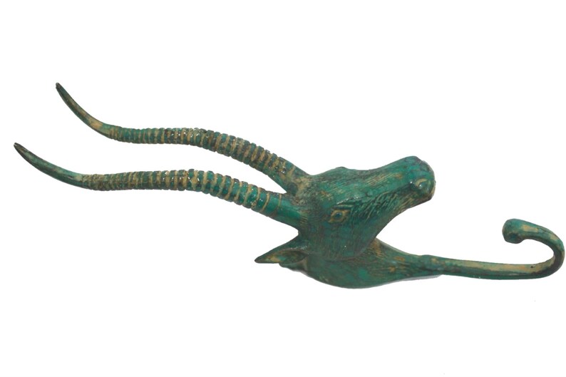 Bronze Antelope Wall Hook: Lost Wax Cast Metal Coat Hook, Farmhouse Wildlife Decor image 5