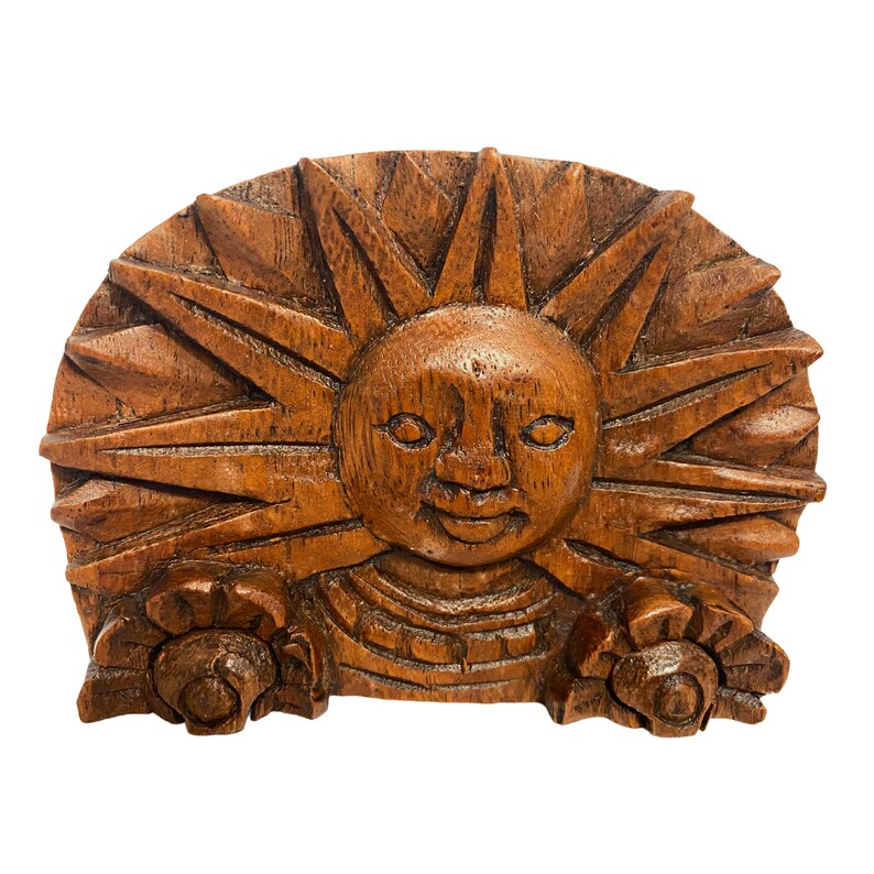 Hand Carved Celestial Sun Wood Puzzle Box: Stash Box, Balinese Art - Etsy