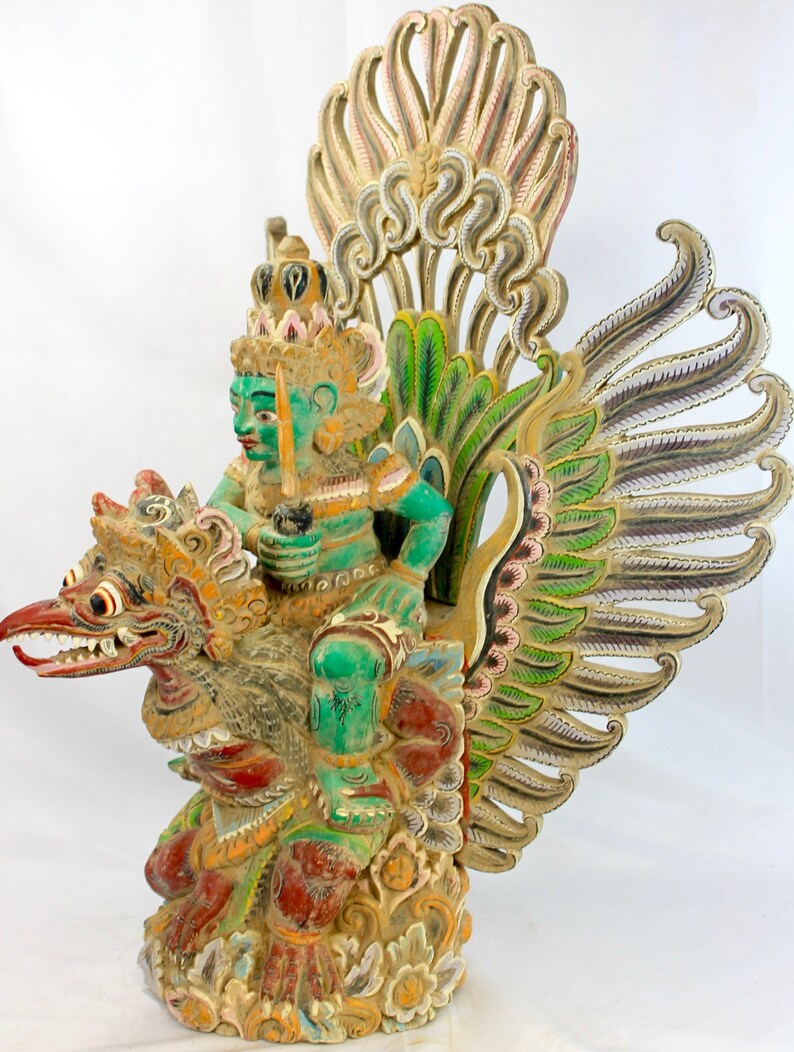 Garuda Vishnu Statue Balinese carved wood sculpture