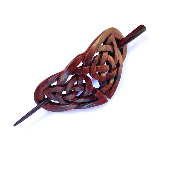 Wooden Hair Pick Stick Barrette Retro Hair-clip Bali Hand Carved Wood Jewelry