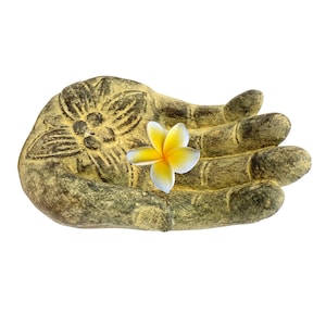 Hamsa Hand Incense Burner Mudra Hand Statue ash catcher Offering bowl crystal dish cast Lava stone Hamsa hand