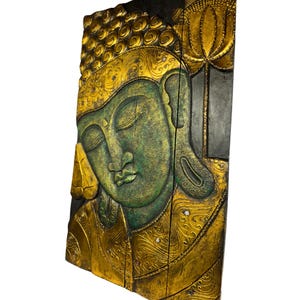 Buddha Carved Wooden Panel Wall Art Folding Screen Wood Carving ...