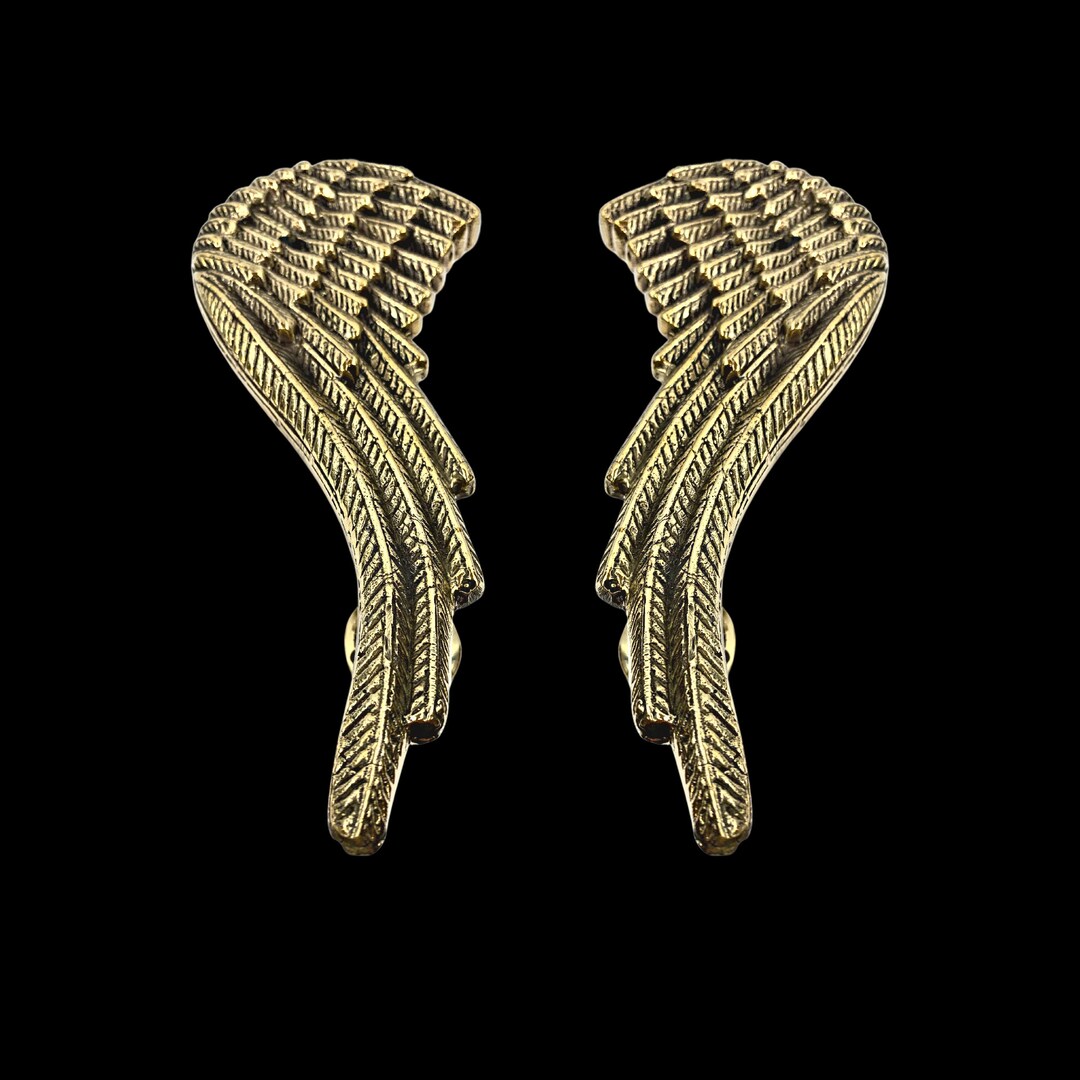 Feathered Angel Wings Door Handles Silvered Bronze Knob Drawer Etsy