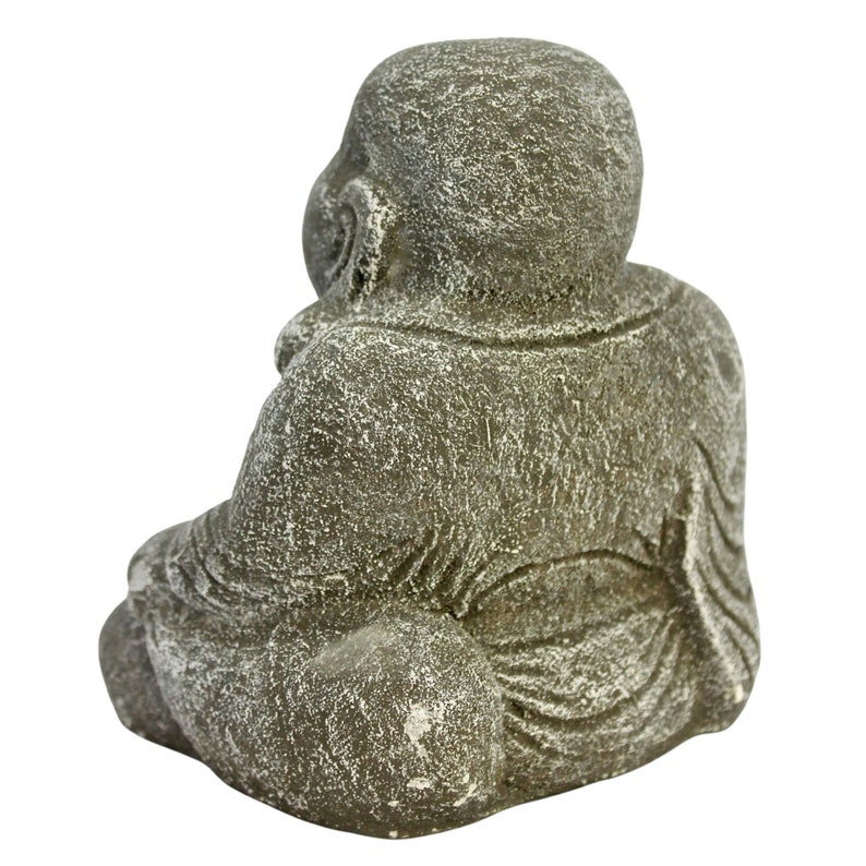 Hotei Prosperity Buddha Garden Statue Handmade Cast Lava Stone Bali ...
