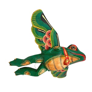 Hand Carved Flying Frog Spirit Chaser Hand Carved Flying Frog Spirit Chaser