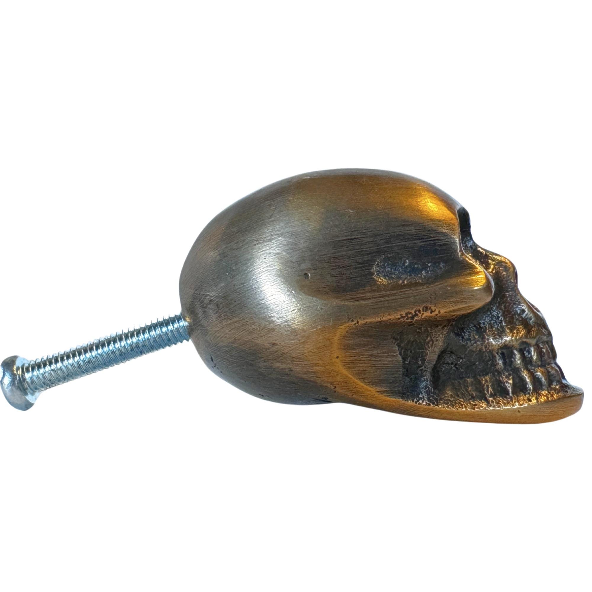 Skeleton Drawers Gothic Skull Knob, Solid Brass Skeleton Drawer Pull | Handcrafted Bali ...