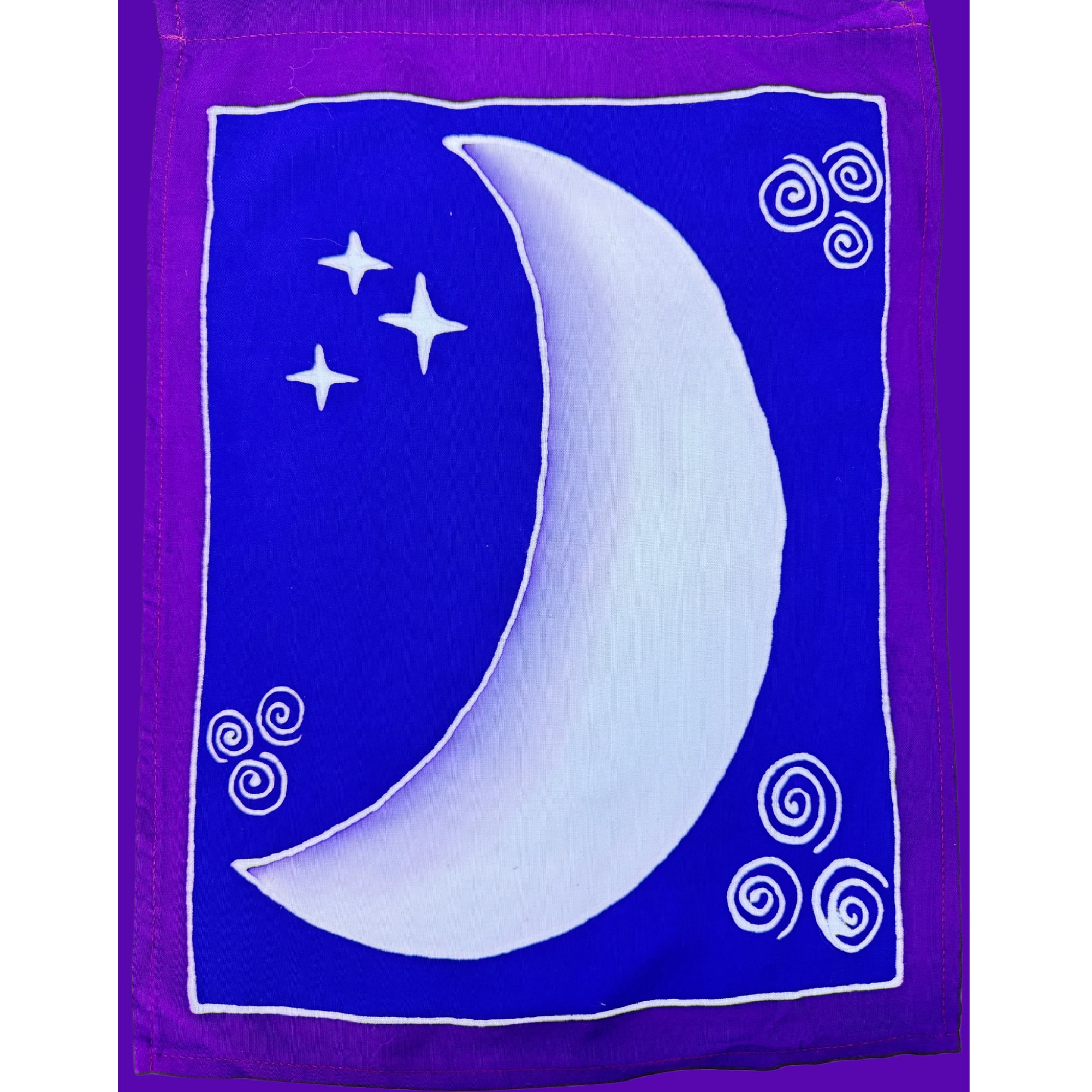 Lunar Moon Phase Batik Prayer Flag: Divine Feminine Gaia Goddess