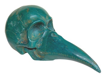 Gothic Crow Bird skull Sculpture Black Plague Mask Handmade Bronze Statue Oddities