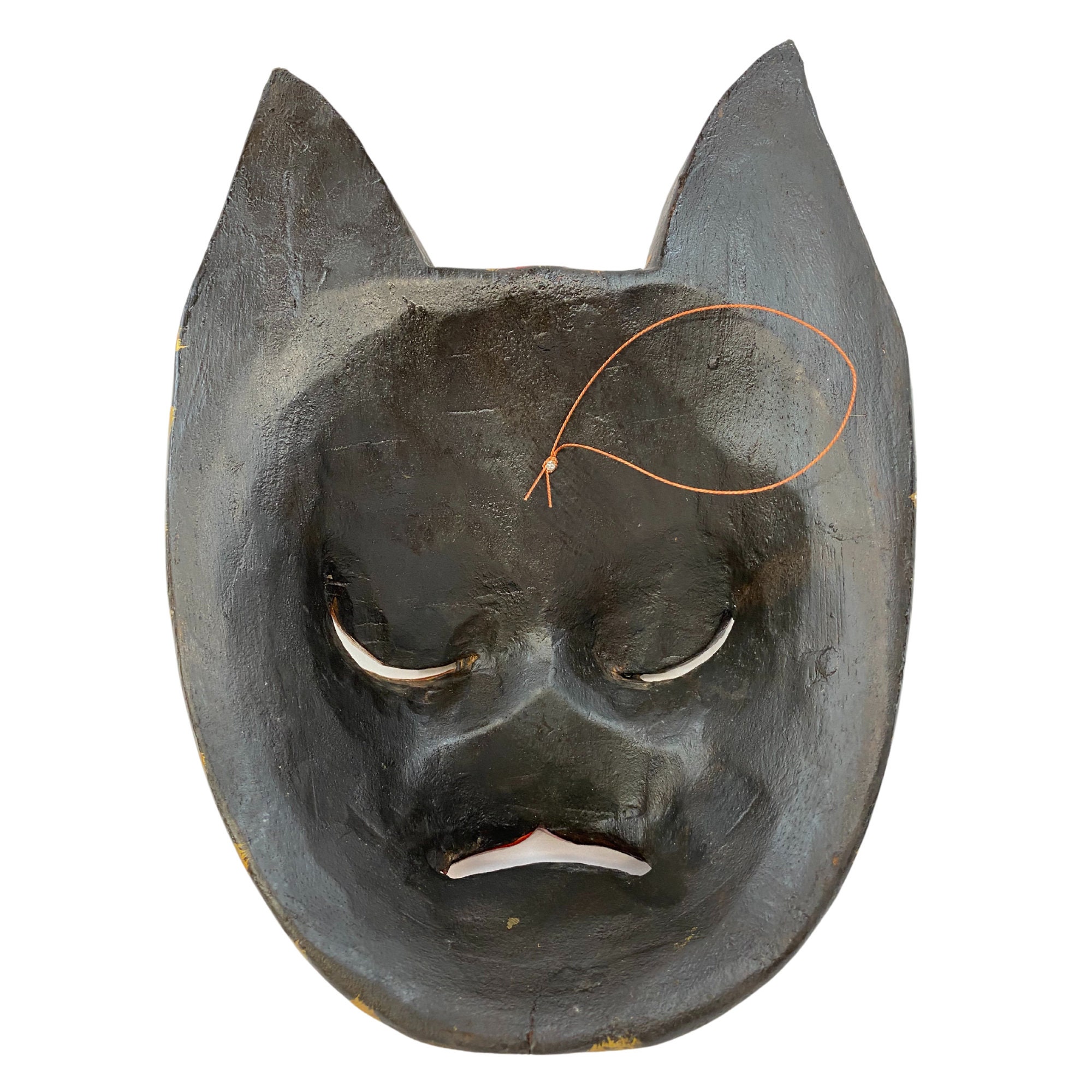 Balinese Black Cat Mask Striped Kitty Scaredy-cat Bali folk -  Portugal