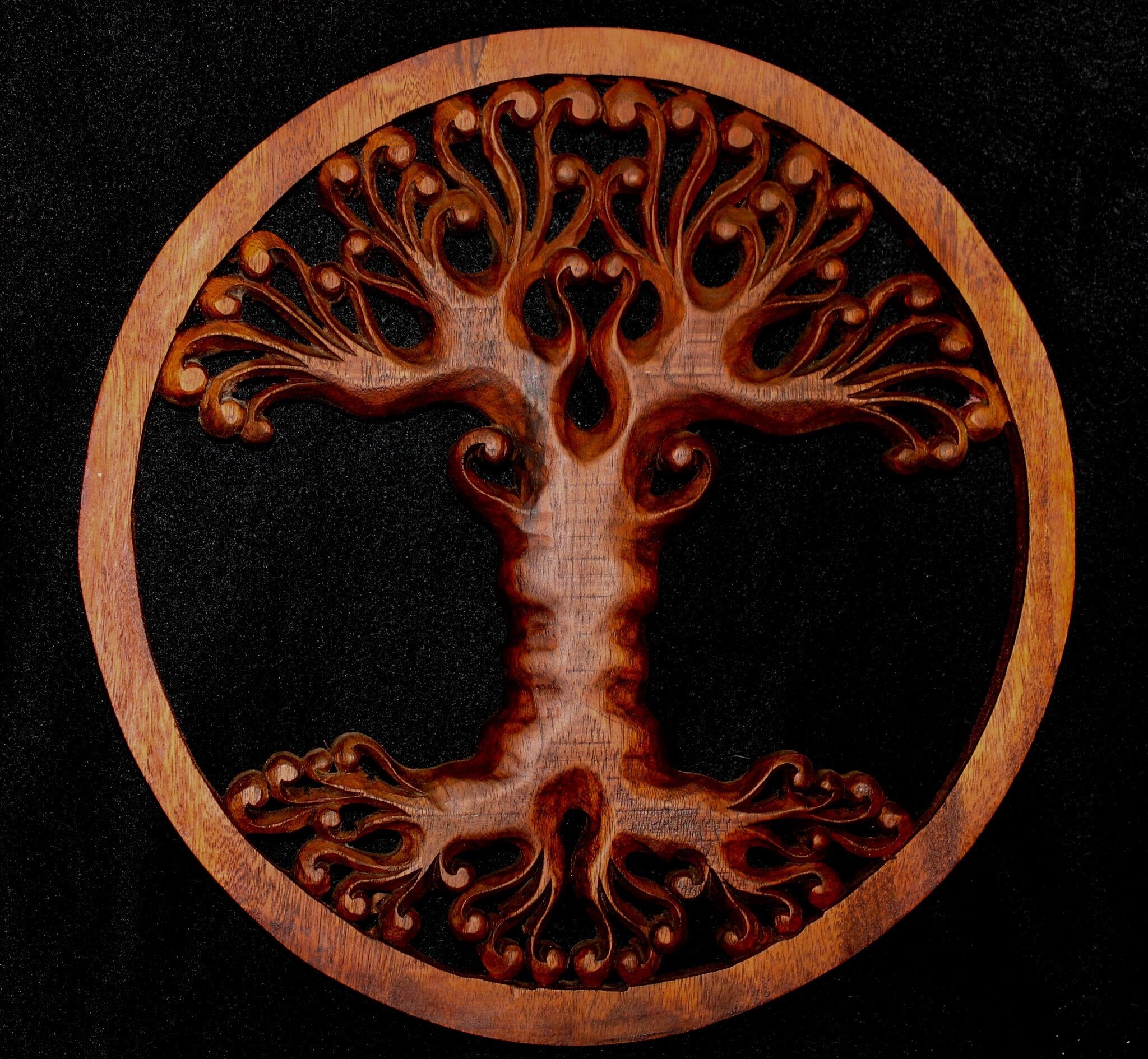 Tree of Life Hand Carved Wood Wall Art Panel - Etsy Ireland