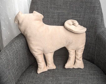 Almohada con silueta de Pug/ Almohada de Pug/ Almohada decorativa/ Regalo para amantes de los perros/ Almohada de perro/ Almohada de terciopelo/ Regalo para amantes de los Pug.