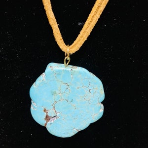 Turquoise and Leather Necklace