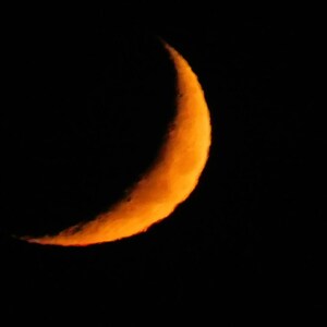 Crescent Moon- Beautiful Orange Glow