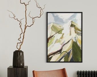 Abstract Colorful Mountain Art Print | Nature Landscape Wall Decor | Modern Home Office Poster