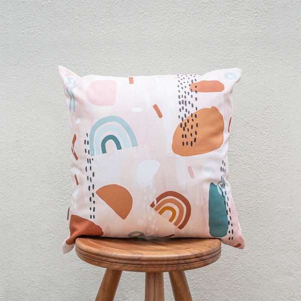 Zoella x Etsy Abstract Cushion handmade from organic cotton, unique abstract design, eco-friendly home decor pillow