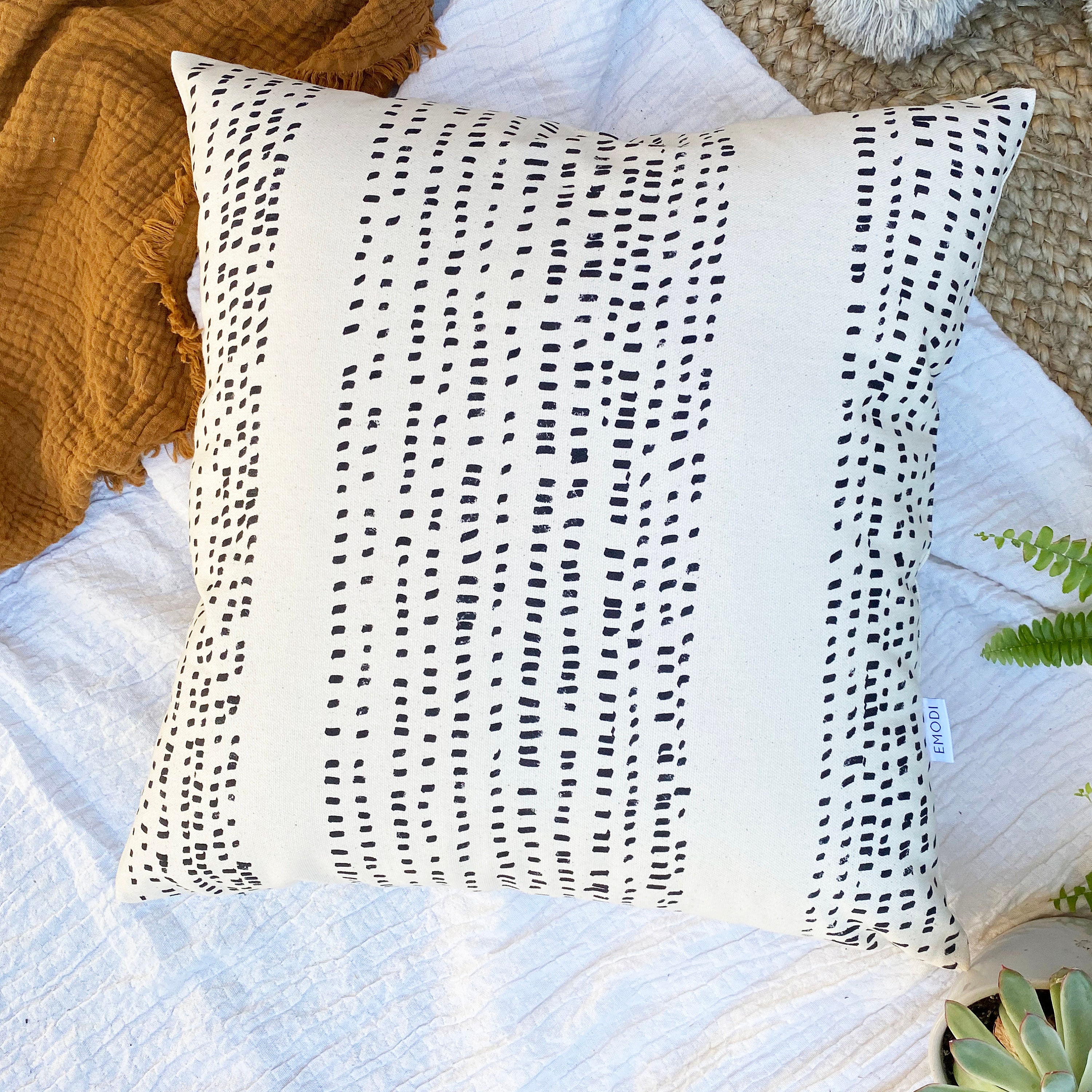 Boho Cushion Cover Organic Cotton Pillow Cover Made In Uk Etsy