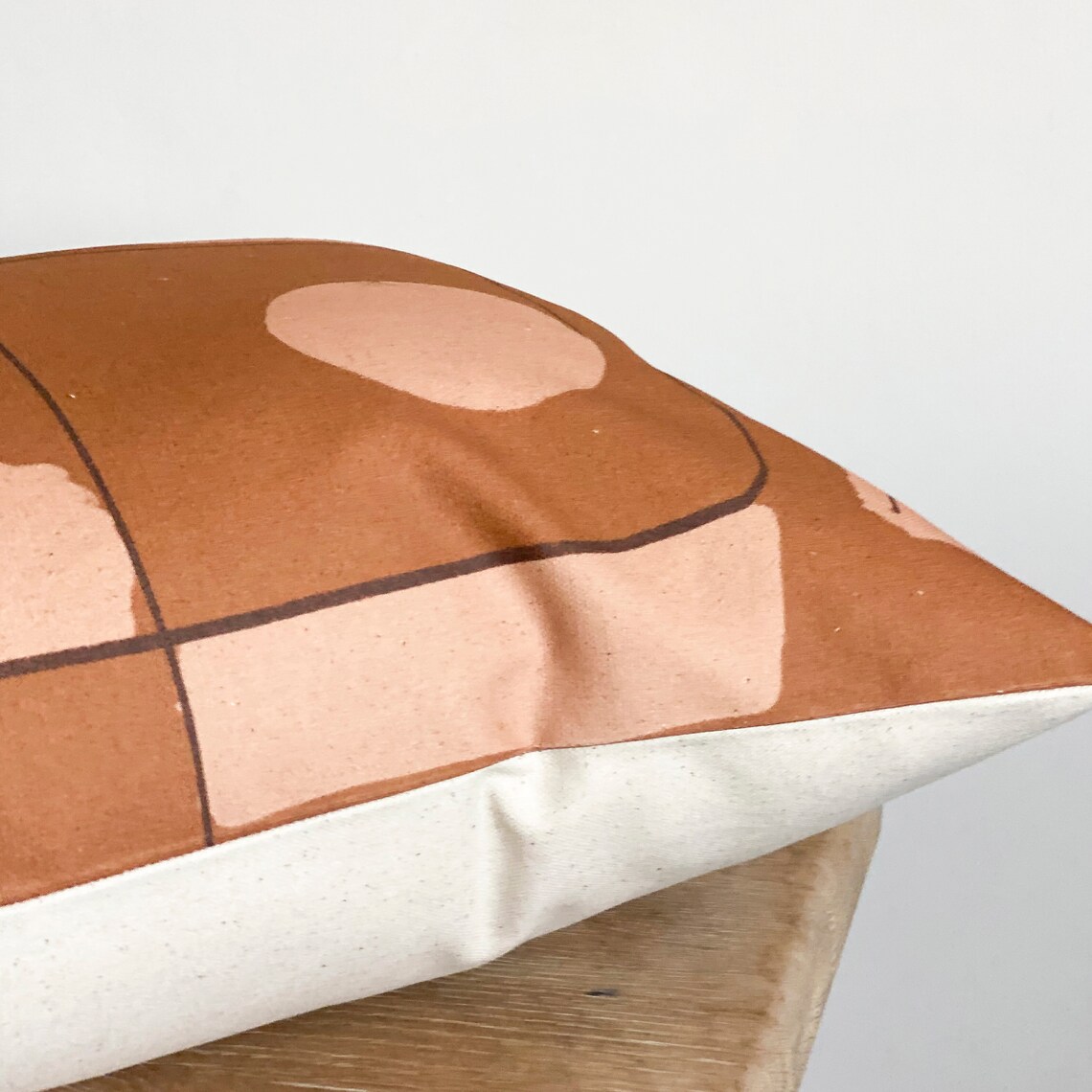 Terracotta Pillow Case Midcentury Cushion Abstract Pillow Etsy
