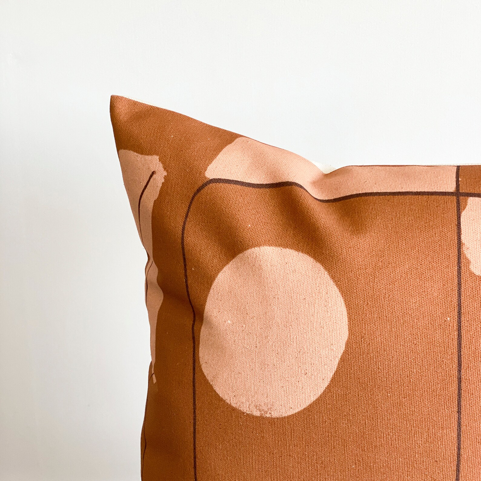 Terracotta Pillow Case Midcentury Cushion Abstract Pillow Etsy