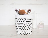 Geometric stripes storage basket, modern makeup organizer gift for bestfriend