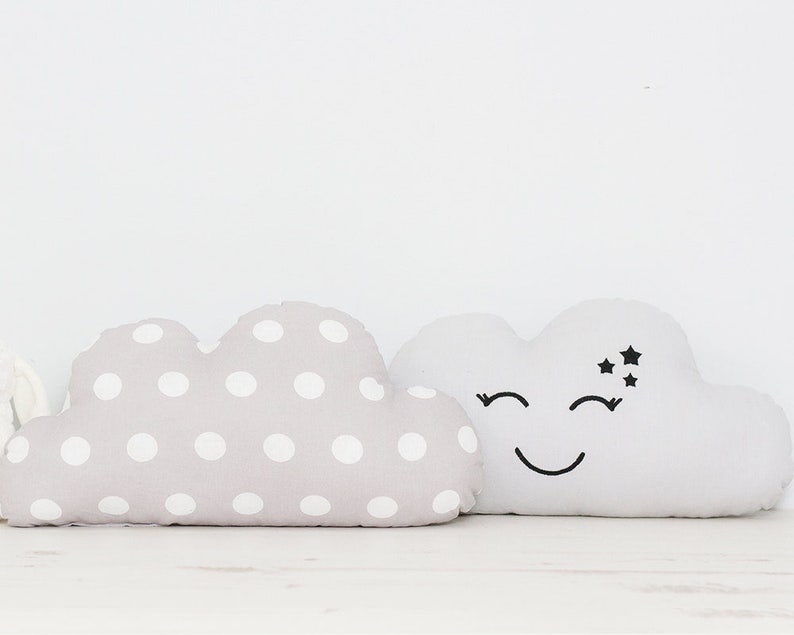 Set Of Two Cute Baby Cloud Pillows Great For Baby Boy Or Baby Etsy
