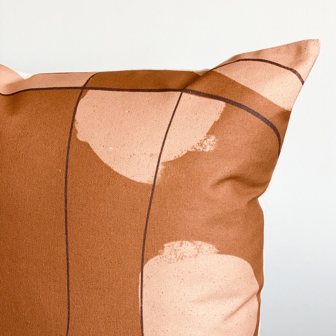 Terracotta Pillow Case Midcentury Cushion Abstract Pillow Etsy