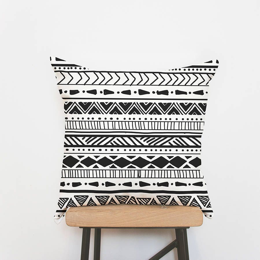 Aztec Print Cushion Tribal Pillow Bohemian Cushions Throw Etsy