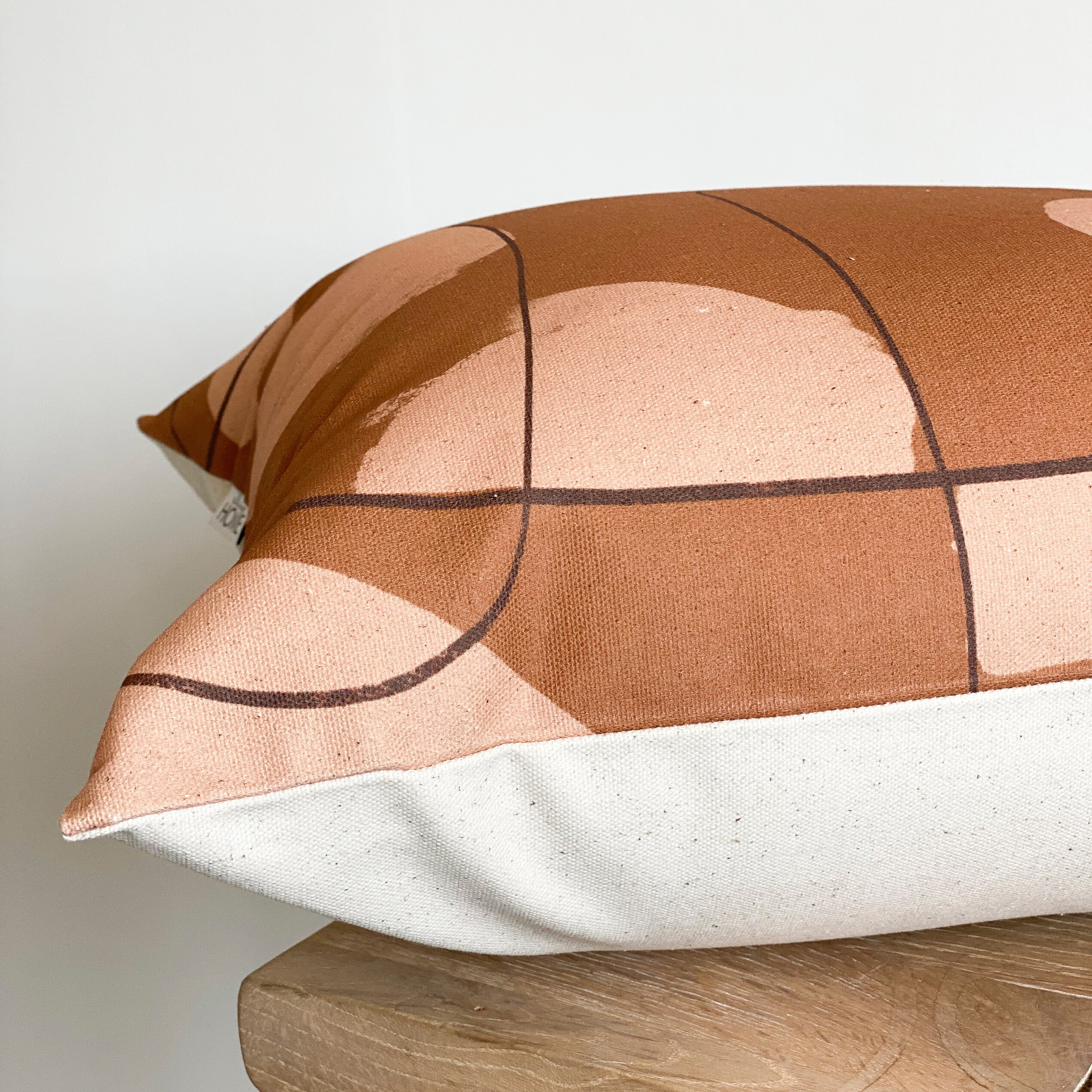 Terracotta Pillow Case Midcentury Cushion Abstract Pillow Etsy