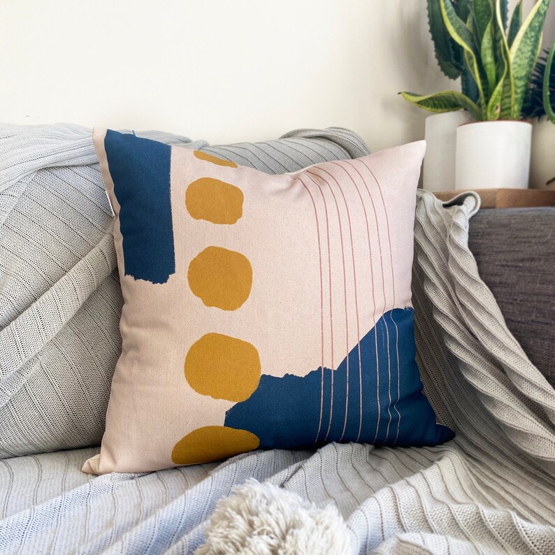 Organic Cushion Cover Mustard Pillow Couch Pillow Sofa Etsy