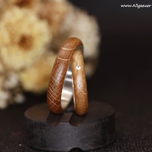 Rings Ring oak wood Ring made of wood Wooden ring Wedding ring Engagement ring Friendship ring handmade natural jewelry Wedding rings handmade image 1