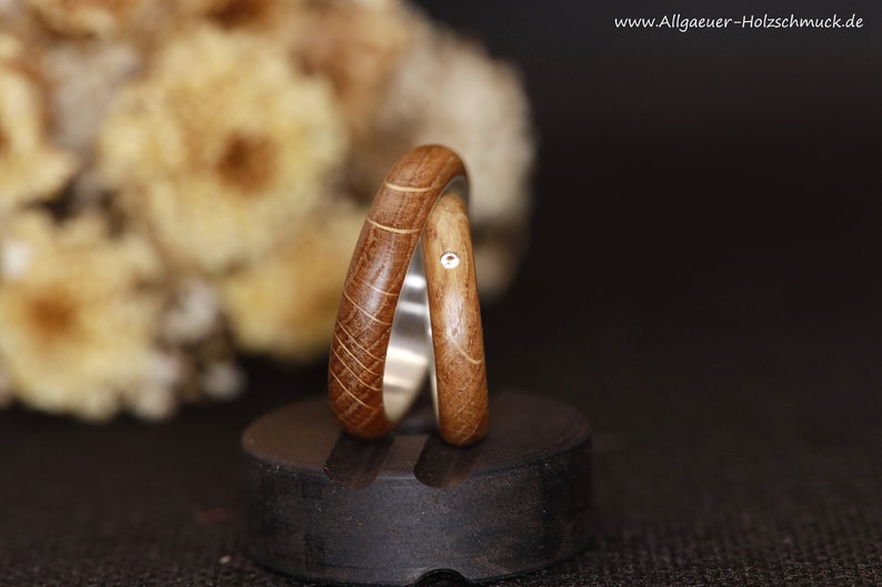 Rings Ring oak wood Ring made of wood Wooden ring Wedding ring Engagement ring Friendship ring handmade natural jewelry Wedding rings handmade image 1