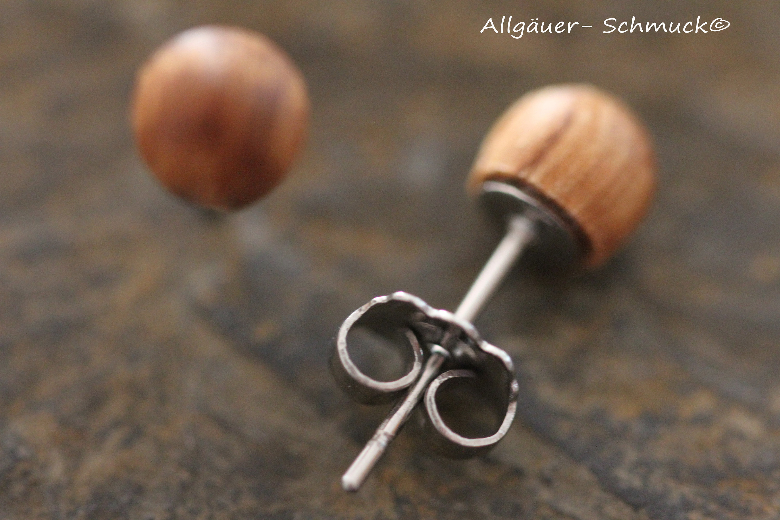 6 mm wooden stud earrings with 925 silver or stainless steel plug ball stud earrings wooden jewelry wooden earring for men women wooden round earrings