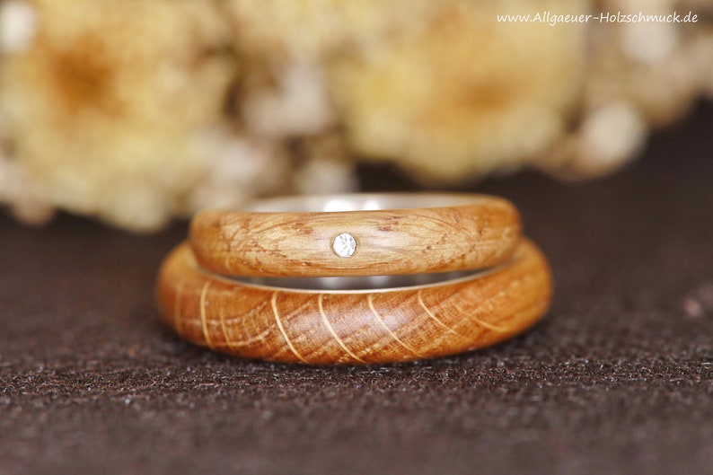 Rings Ring oak wood Ring made of wood Wooden ring Wedding ring Engagement ring Friendship ring handmade natural jewelry Wedding rings handmade image 3
