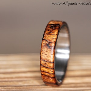 Rings Ring Zebrano Wood Ring made of wood Wooden ring Wedding ring Engagement ring Friendship ring handmade natural jewelry Wedding rings handmade