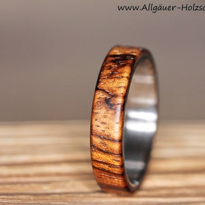 Rings Ring Zebrano Wood Ring made of wood Wooden ring Wedding ring Engagement ring Friendship ring handmade natural jewelry Wedding rings handmade