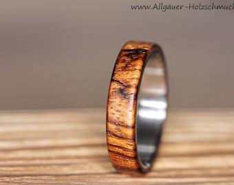 Rings Ring Zebrano Wood Ring made of wood Wooden ring Wedding ring Engagement ring Friendship ring handmade natural jewelry Wedding rings handmade