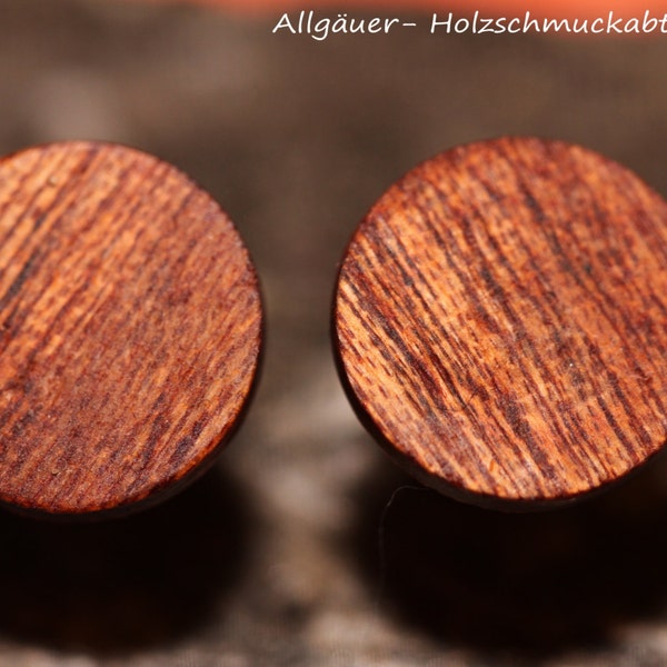 8 mm Holzohrstecker mit 925 Silber Ohrstecker oder Edelstahl Stecker Holz Schmuck Holzohrring für Männer Frauen hölzern runde Ohrringe