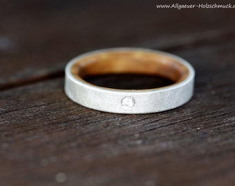 Oak wood narrow engagement ring, women's ring, ring with wood made of wood wooden ring handmade wedding ring engagement ring friendship ring