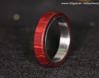 Rings Ring Ring made of wood Padouk wooden ring wedding ring engagement ring friendship ring handmade natural jewelry wedding rings handmade