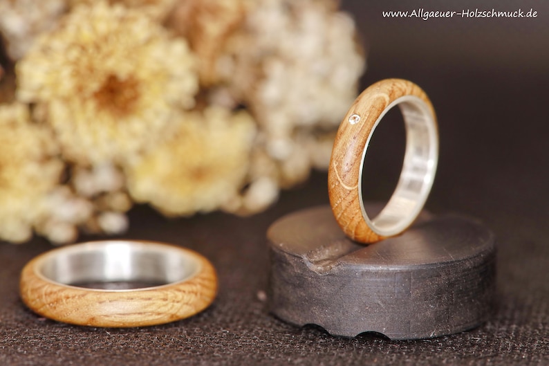 Rings Ring oak wood Ring made of wood Wooden ring Wedding ring Engagement ring Friendship ring handmade natural jewelry Wedding rings handmade image 4