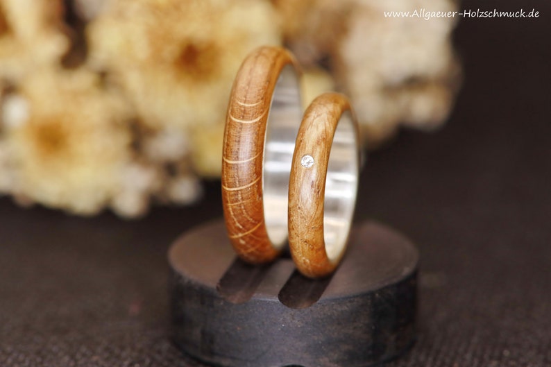 Rings Ring oak wood Ring made of wood Wooden ring Wedding ring Engagement ring Friendship ring handmade natural jewelry Wedding rings handmade image 2