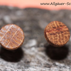 Holz Ohrstecker Mit 925er Sterlingsilber - Kegelförmige Holzohrringe 8mm