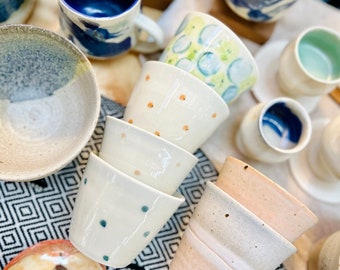 Flecks in Life Porcelain cups | Handmade Ceramics | The Moon The Sea