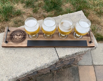 Personalized Beer Flight Board, Whiskey, Wine, Chalkboard Label