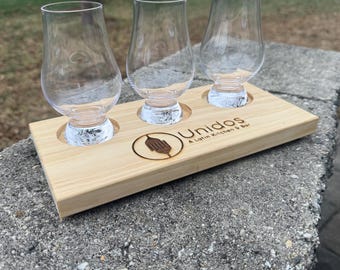 Personalized Wood Beer, Whiskey, Wine Tasting Flight
