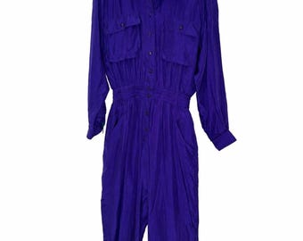 Vintage 80s SK&Company Silk Jumpsuit