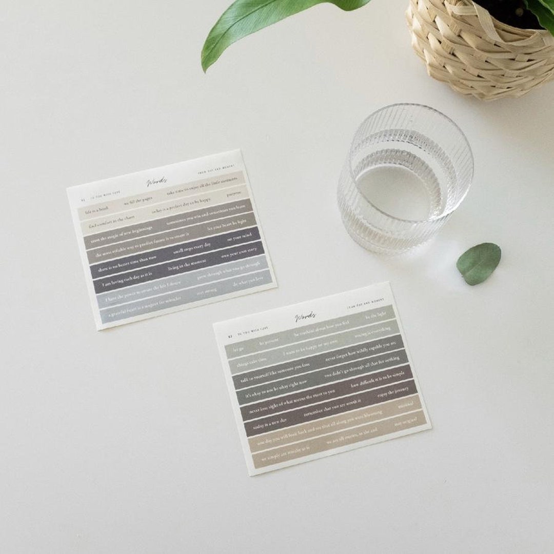 SS10 Word Stickers 003 Text Phrases Junk Journaling - Etsy