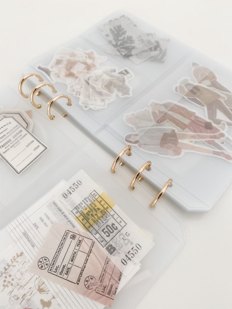 A5 Sticker Binder Organizer with Stickers and Ephemera Bundle Etsy